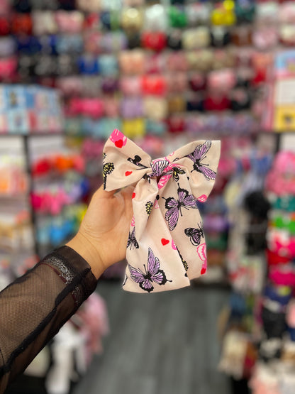 Moño Estampado De Mariposa - Los Moños De Kari