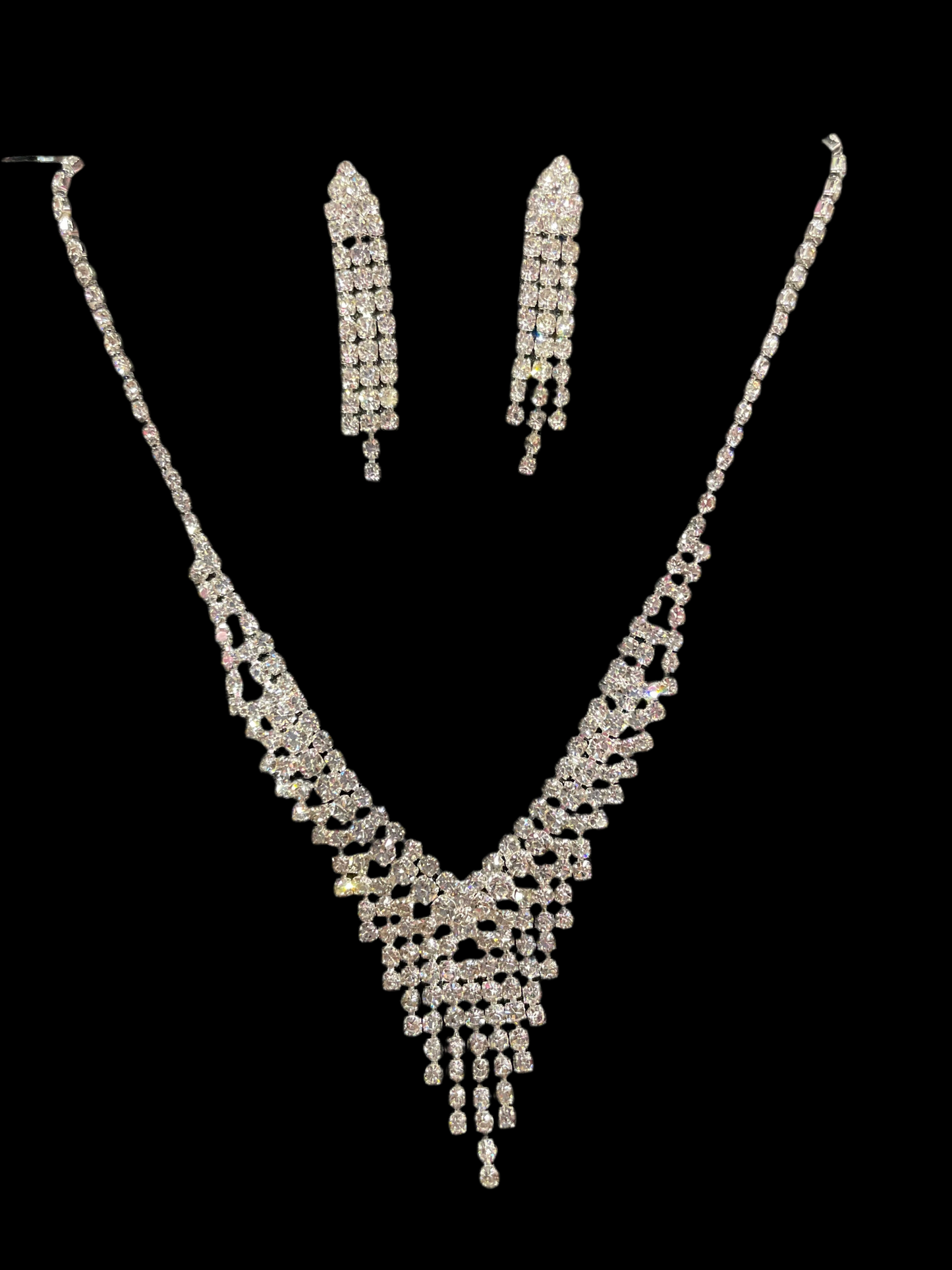 Juego de Collar y Aretes en Plateado - Bling Bling