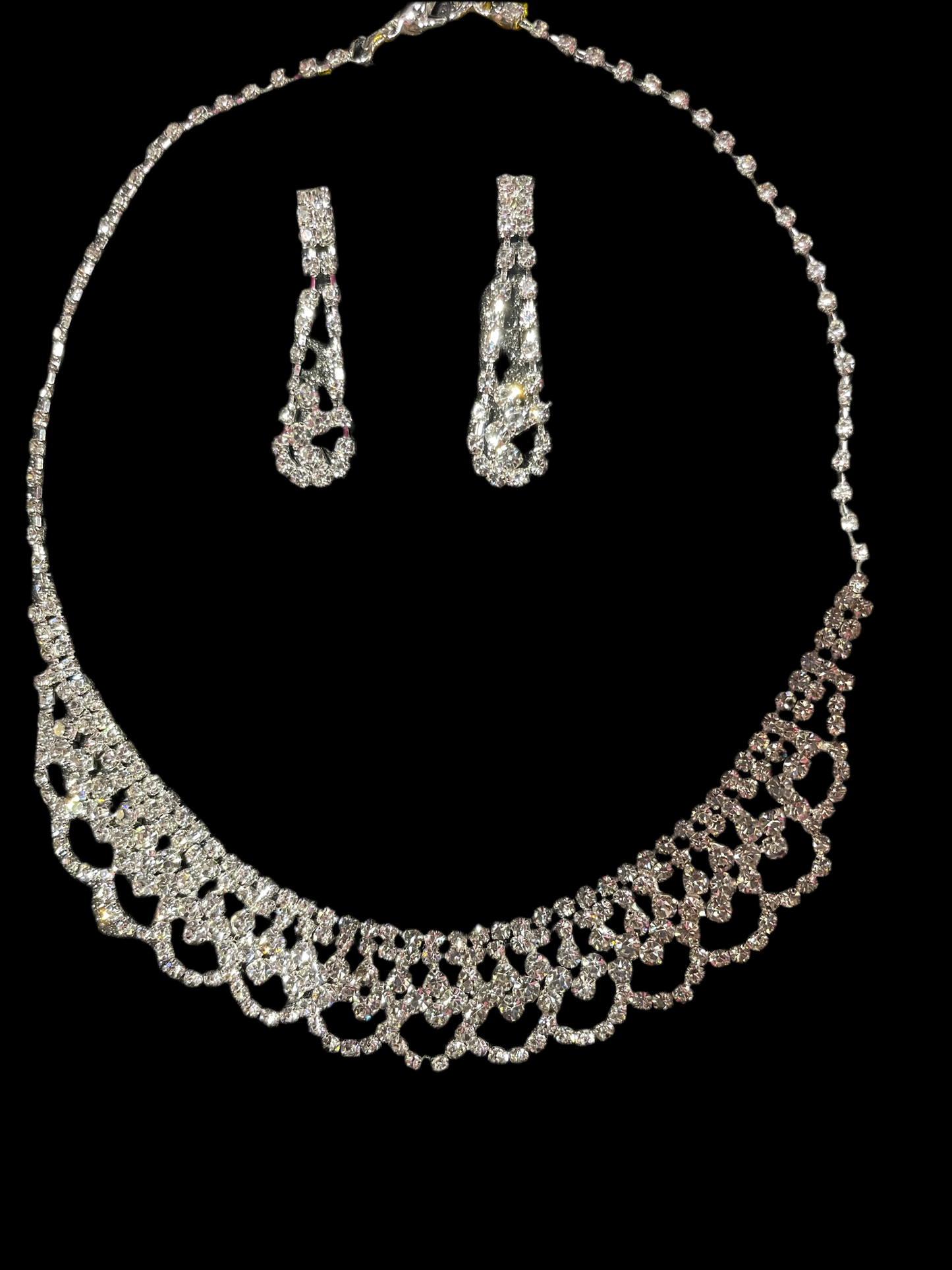 Juego de Collar y Aretes en Plateado - Bling Bling