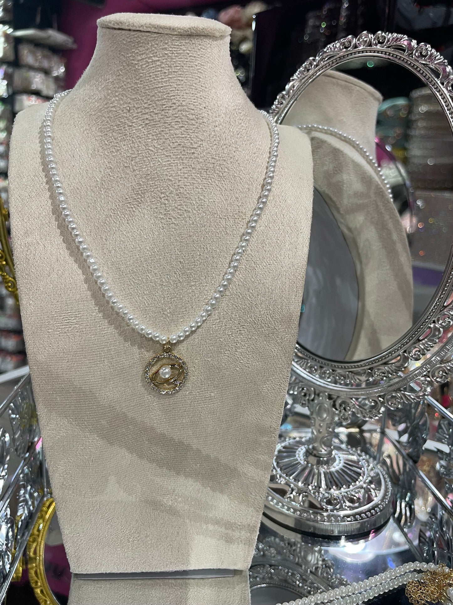 Collar de Perlas con dije Dorado - Bling Bling