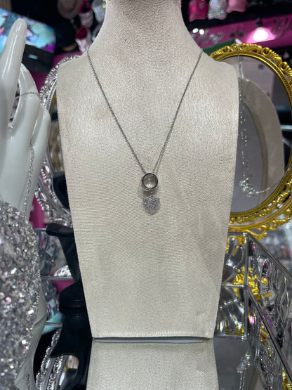 Collar de Zirconia Con dije de Argolla y Corazón Colgate - Bling Bling