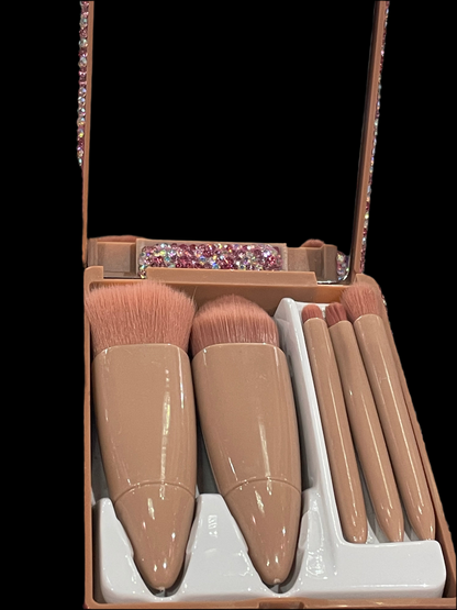 Estuche con Brochas para maquillaje en Rosa - Bling Bling