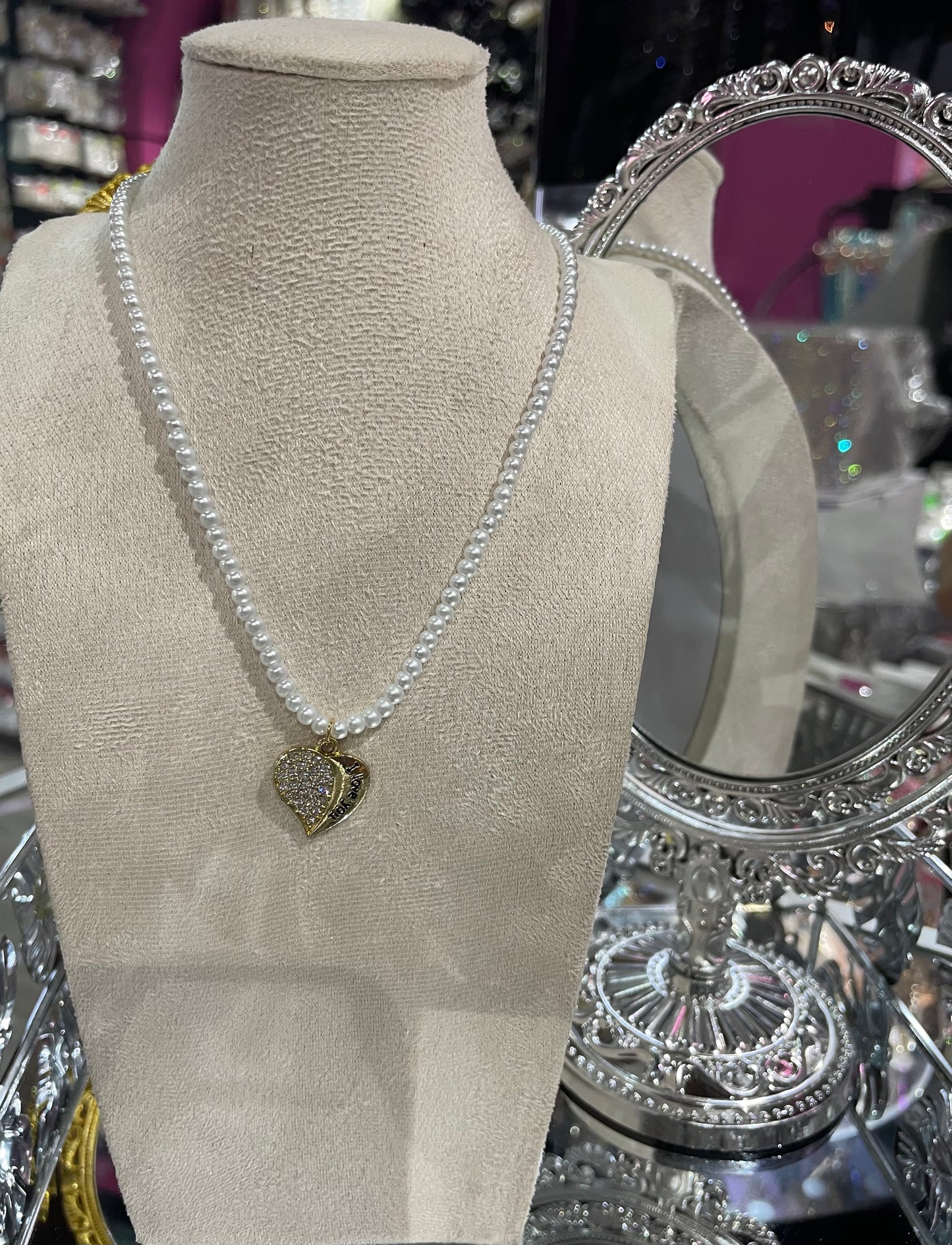 Collar de Perlas con dije Dorado - Bling Bling