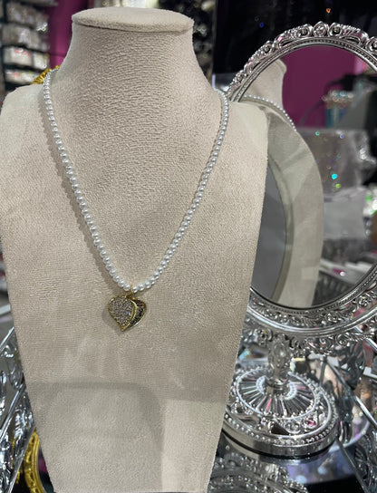 Collar de Perlas con dije Dorado - Bling Bling