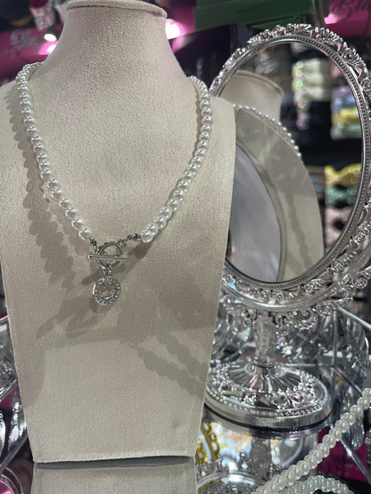 Collar de Perlas con dije Plateado - Bling Bling