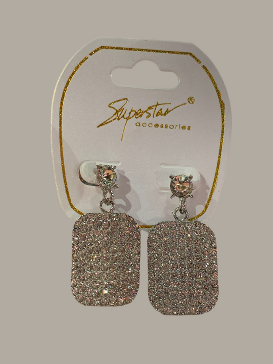 Arete de fiesta cuadrado - Bling Bling