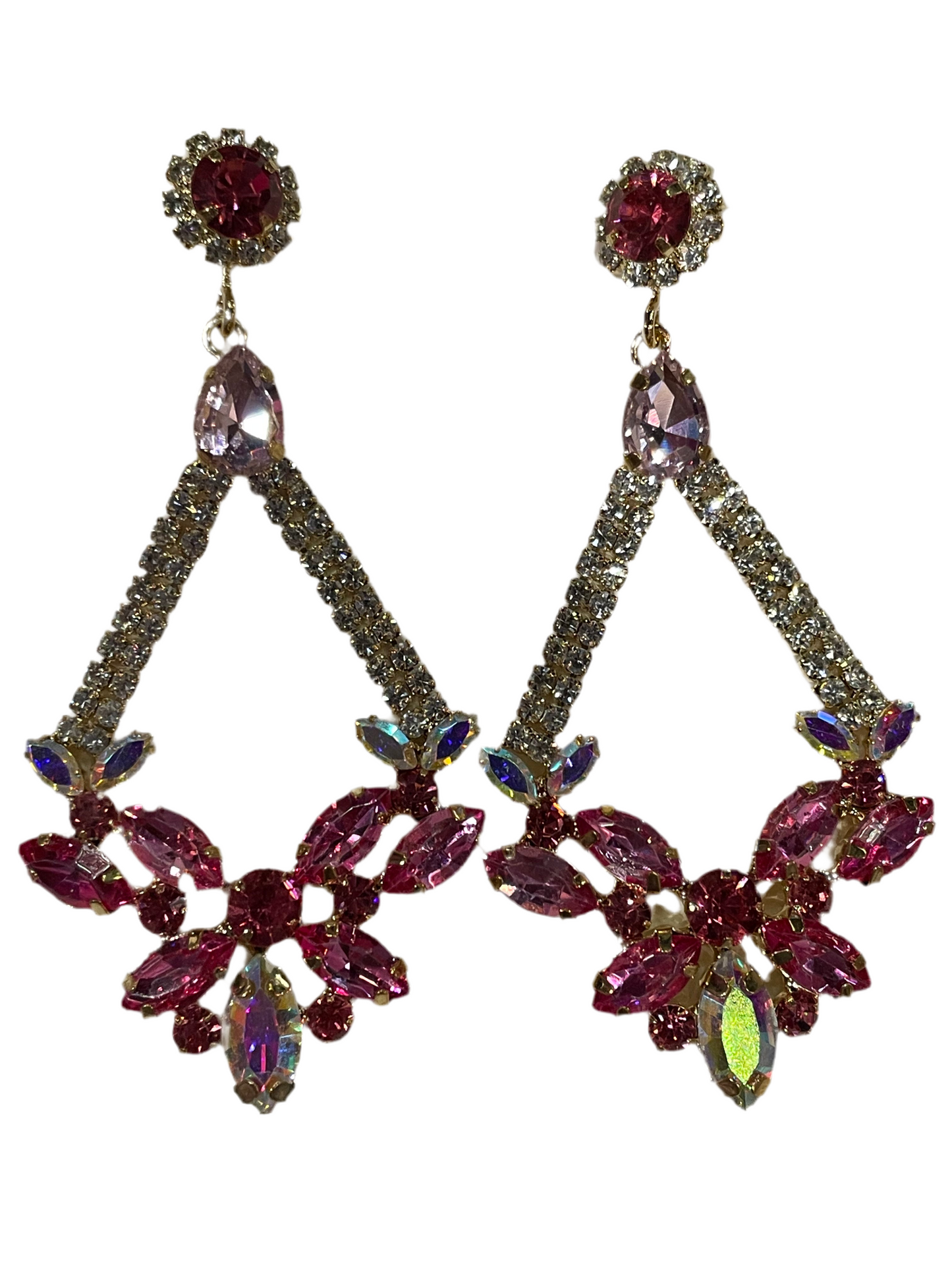 Aretes Largos en Rosa diseños - Bling Bling