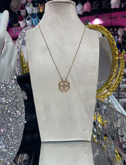 Collar de Zirconia con dije de Trébol Grande - Bling Bling