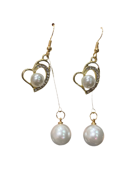 Arete largo con perla - Bling Bling