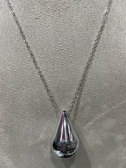 Collar con dije liso en Plateado - Bling Bling