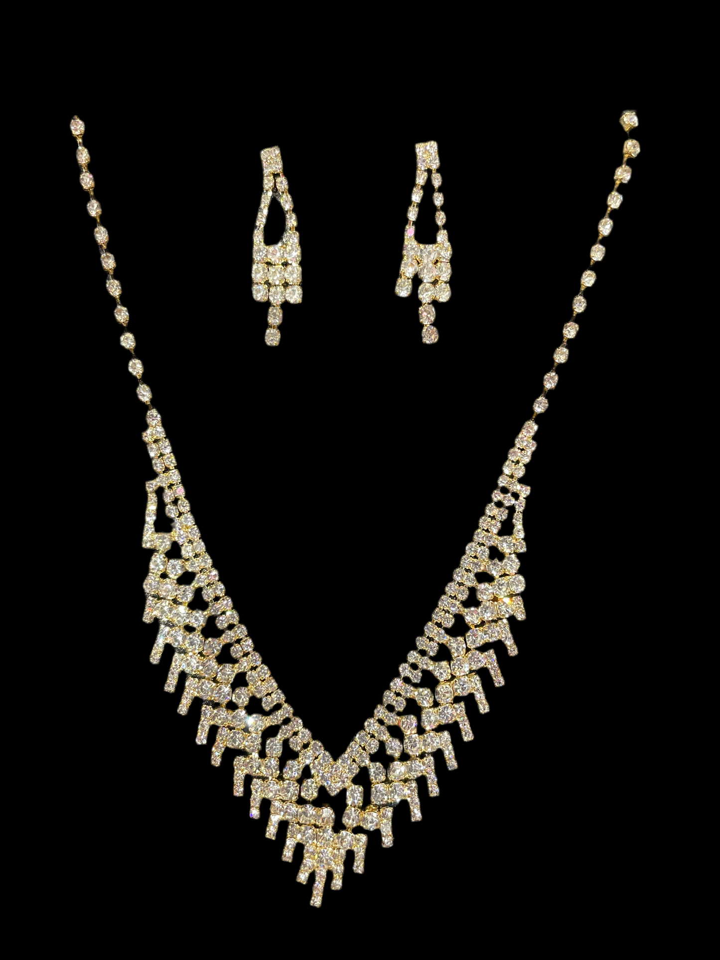 Juego de Collar y Aretes en Dorado - Bling Bling