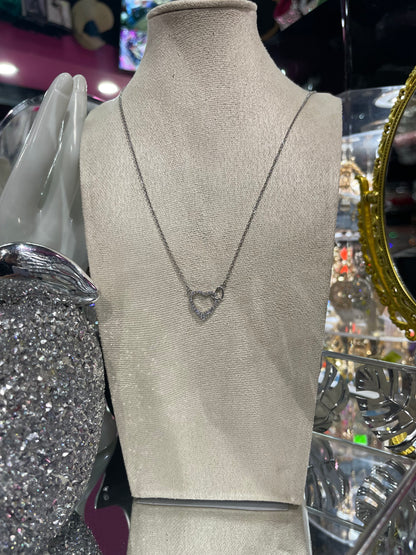 Collar de Zirconia con dije de Corazones entrelazados - Bling Bling