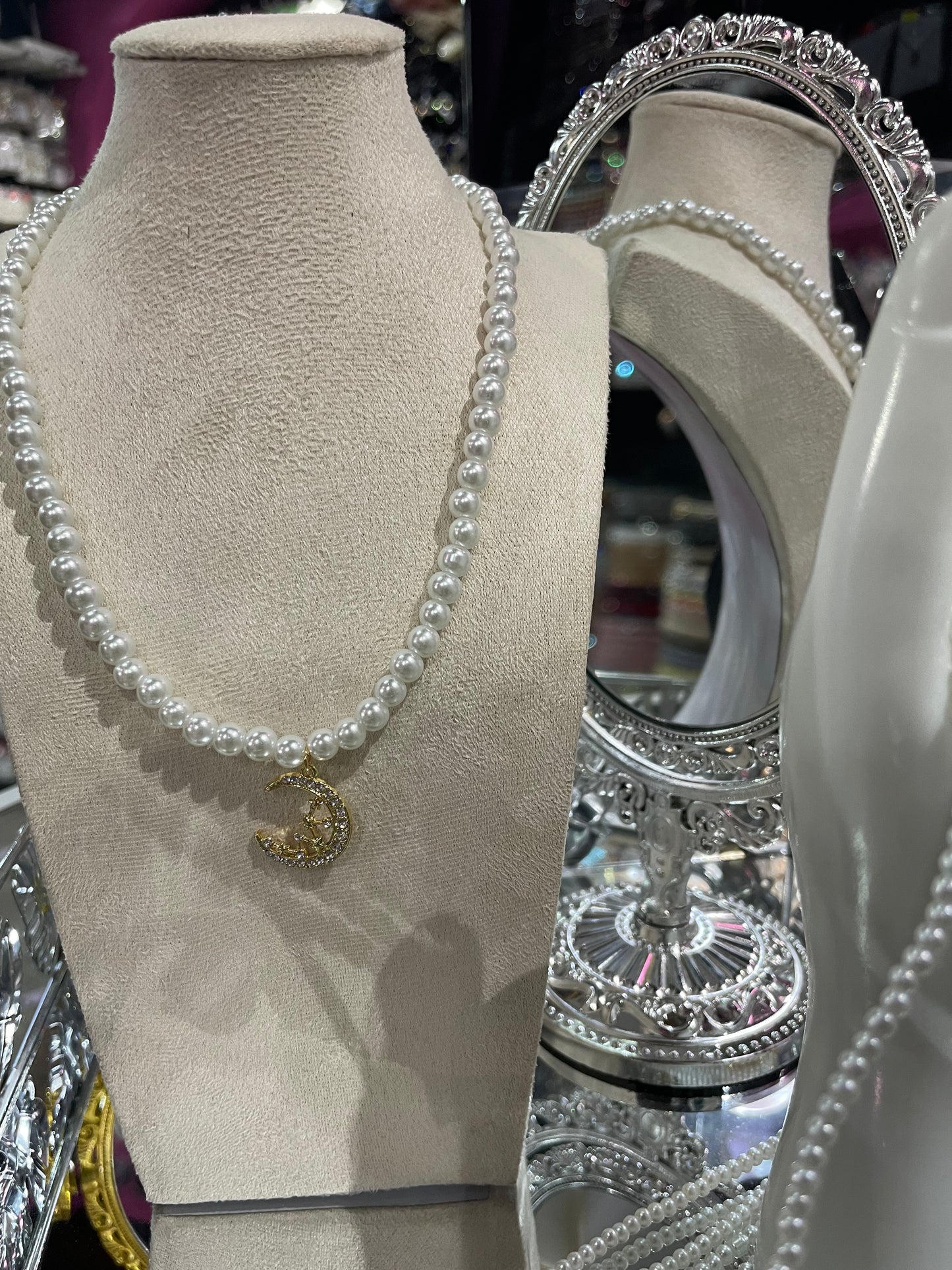 Collar de Perlas con dije Dorado - Bling Bling