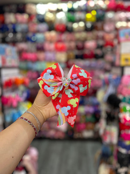 Moño Estampado Minnie Mouse - Los Moños De Kari