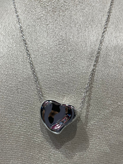 Collar con dije liso en Plateado - Bling Bling