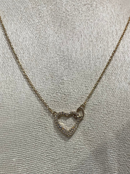 Collar de Zirconia con dije de Corazones entrelazados - Bling Bling