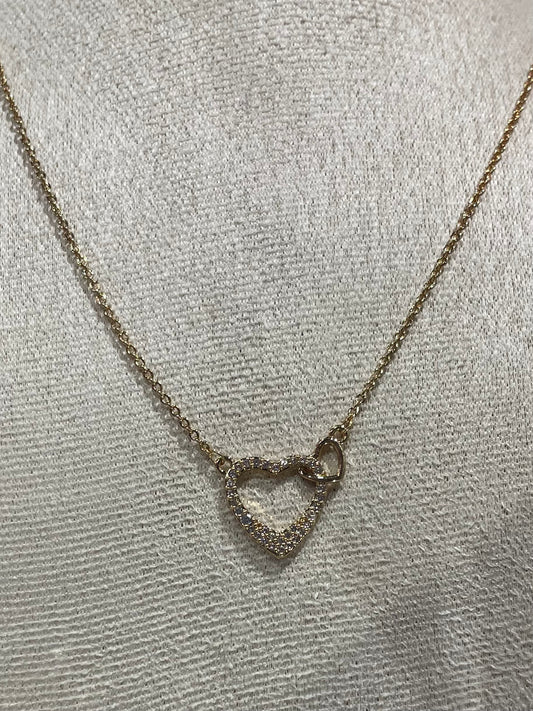 Collar de Zirconia con dije de Corazones entrelazados - Bling Bling