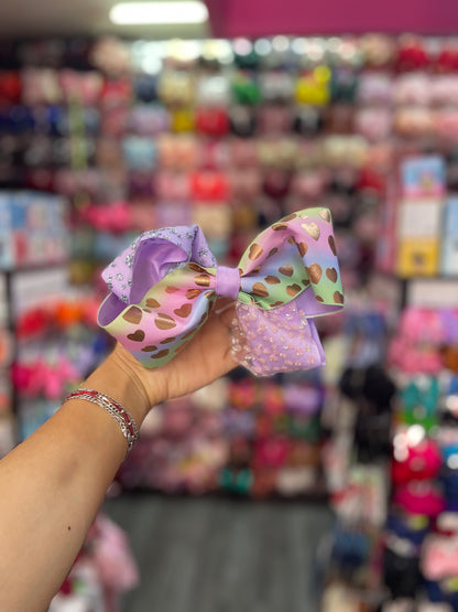 Moño Estampado Con Lentejuela- Los Moños De Kari