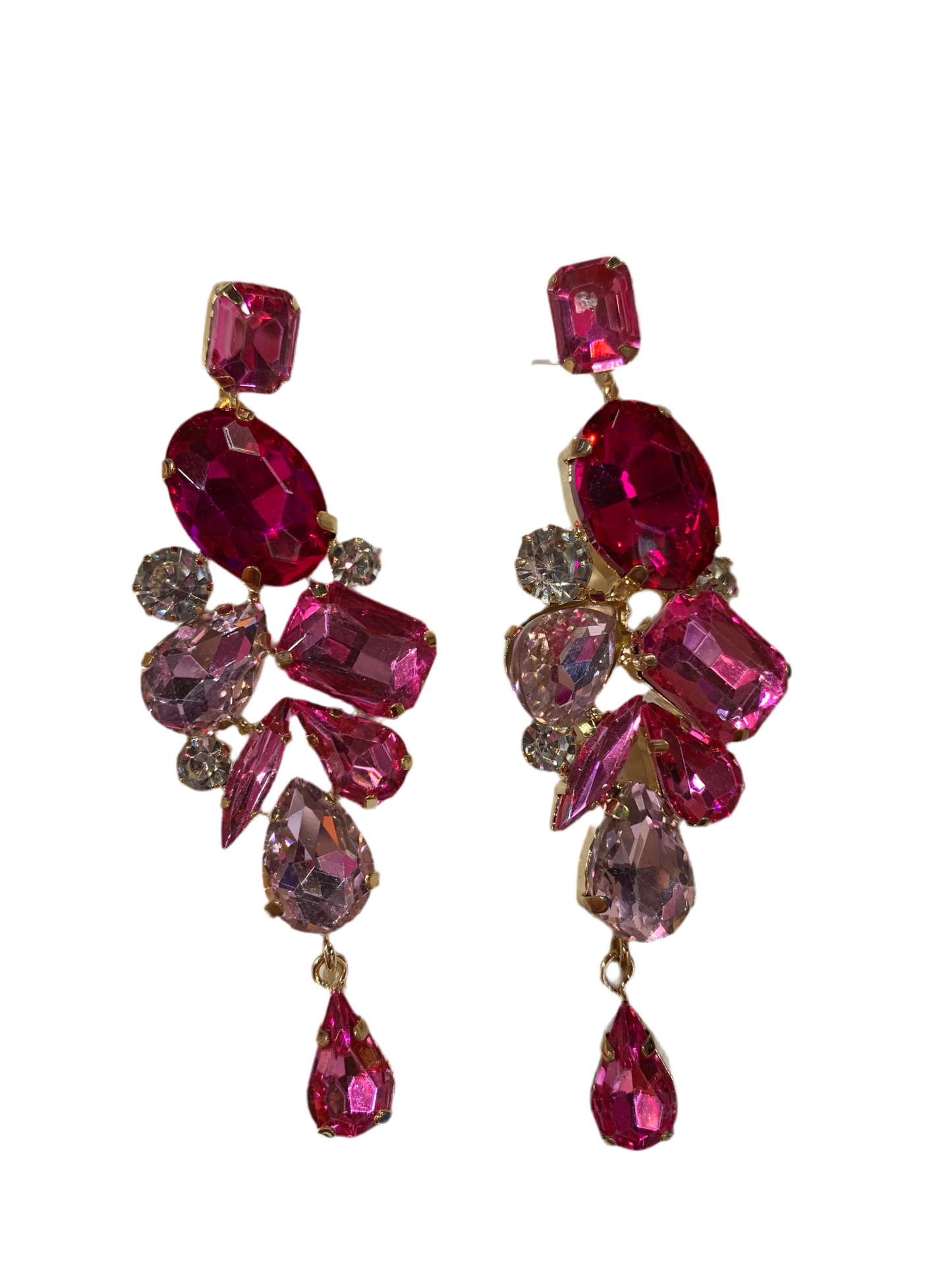 Aretes Largos en Rosa diseños - Bling Bling