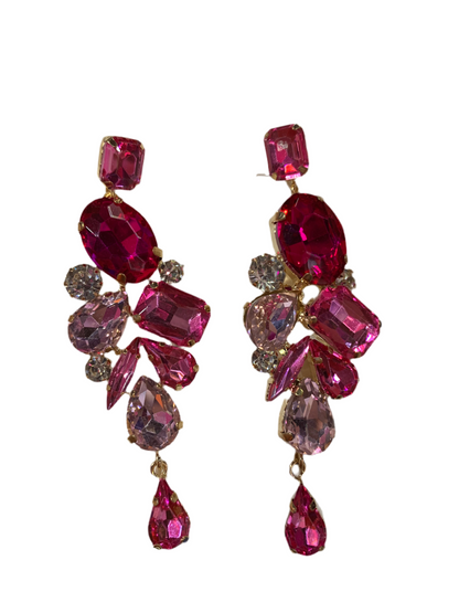 Aretes Largos en Rosa diseños - Bling Bling