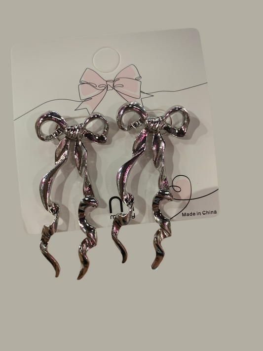 Aretes largos de moño - Bling Bling