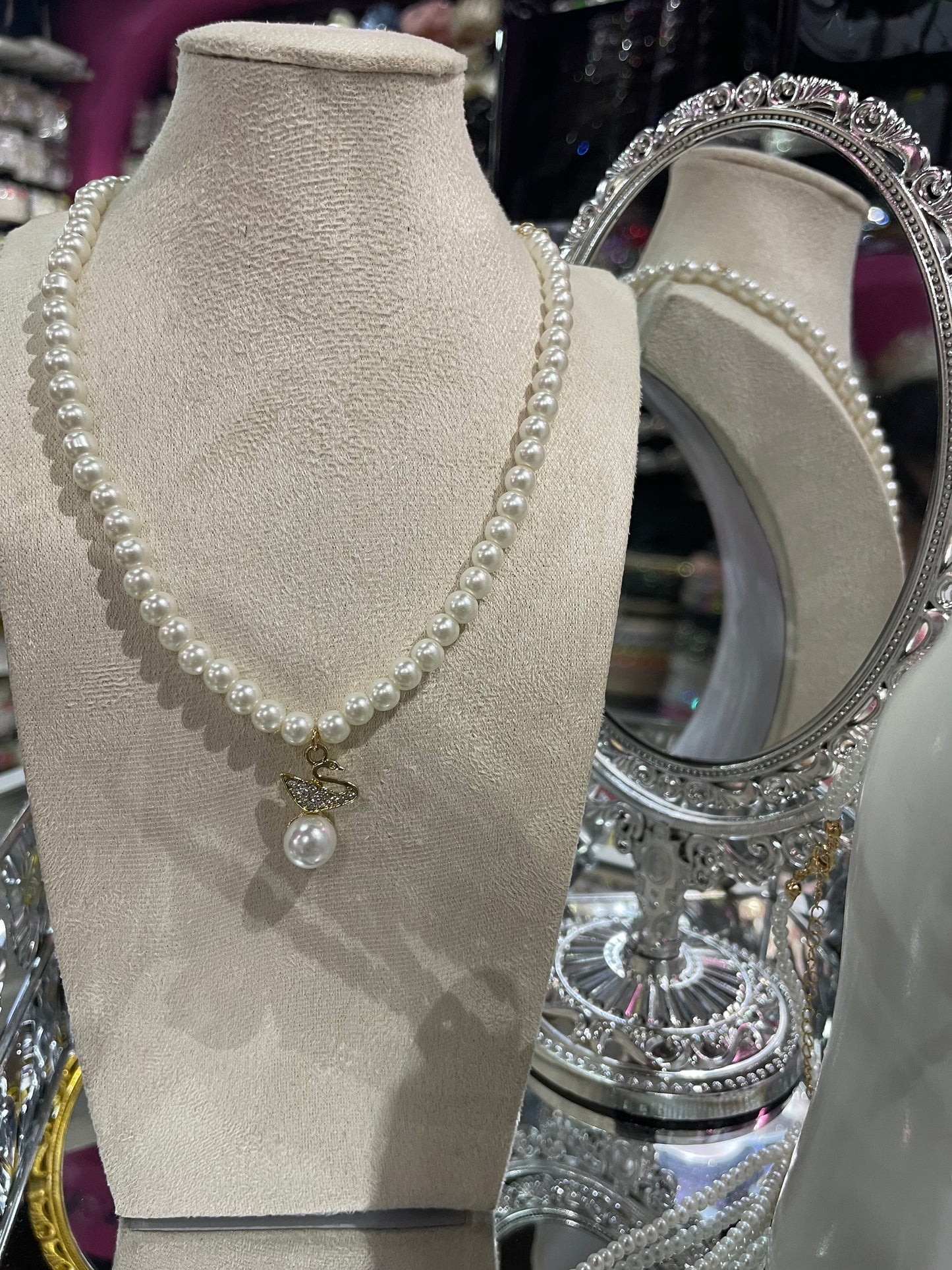 Collar de Perlas con dije Dorado - Bling Bling