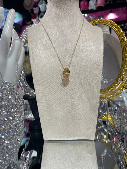 Collar de Zirconia Con dije de Argolla y Corazón Colgate - Bling Bling