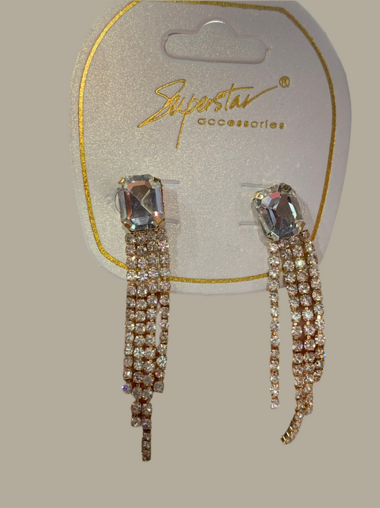 Arete brillantes largo - Bling Bling