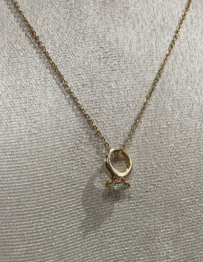 Collar de Zirconia con dije de Anillo - Bling Bling