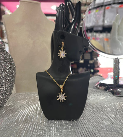 Juego de Collar dorado con dije - Bling Bling