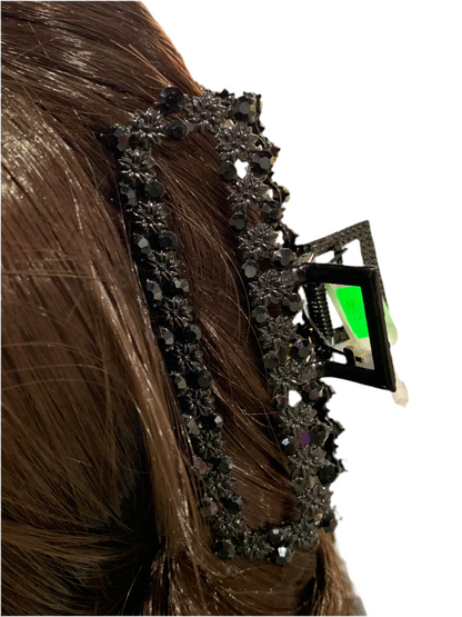 Pinza Rectangular con Flores - Bling Bling