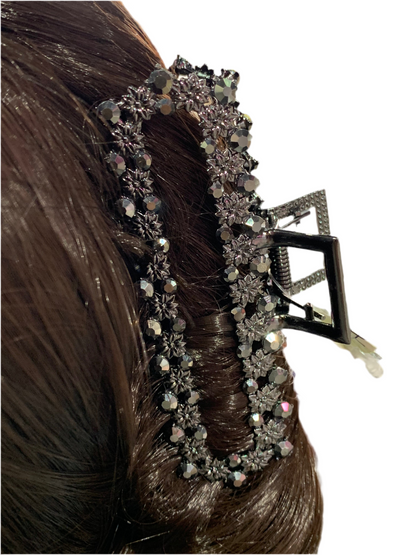 Pinza Rectangular con Flores - Bling Bling