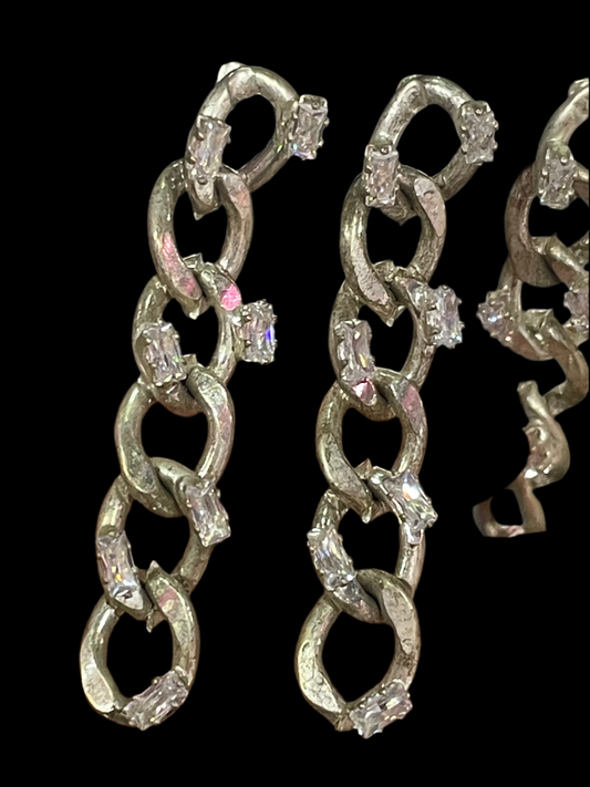Aretes largos cadena - Bling Bling