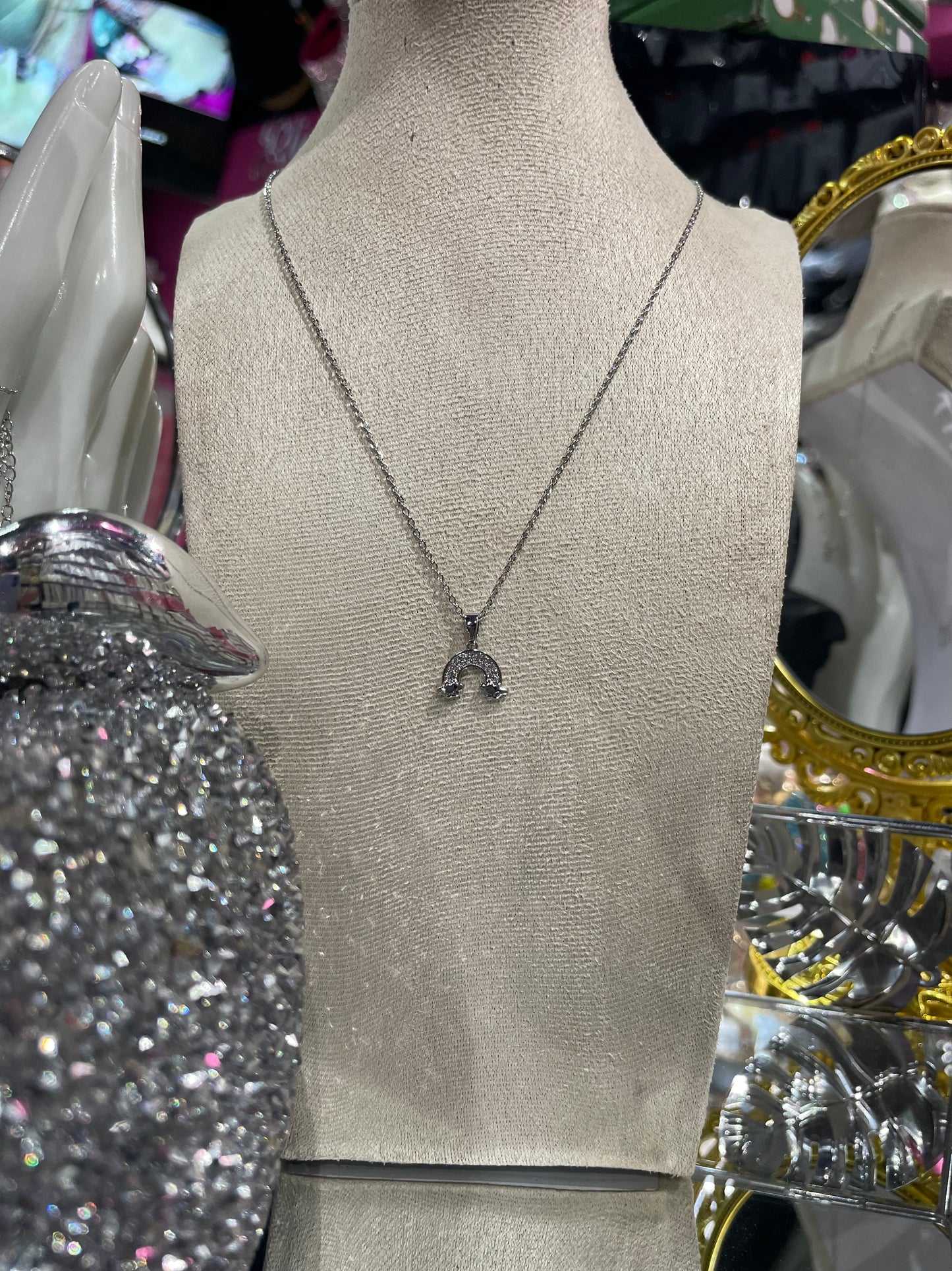 Collar de Zirconia con dije de Arcoíris - Bling Bling