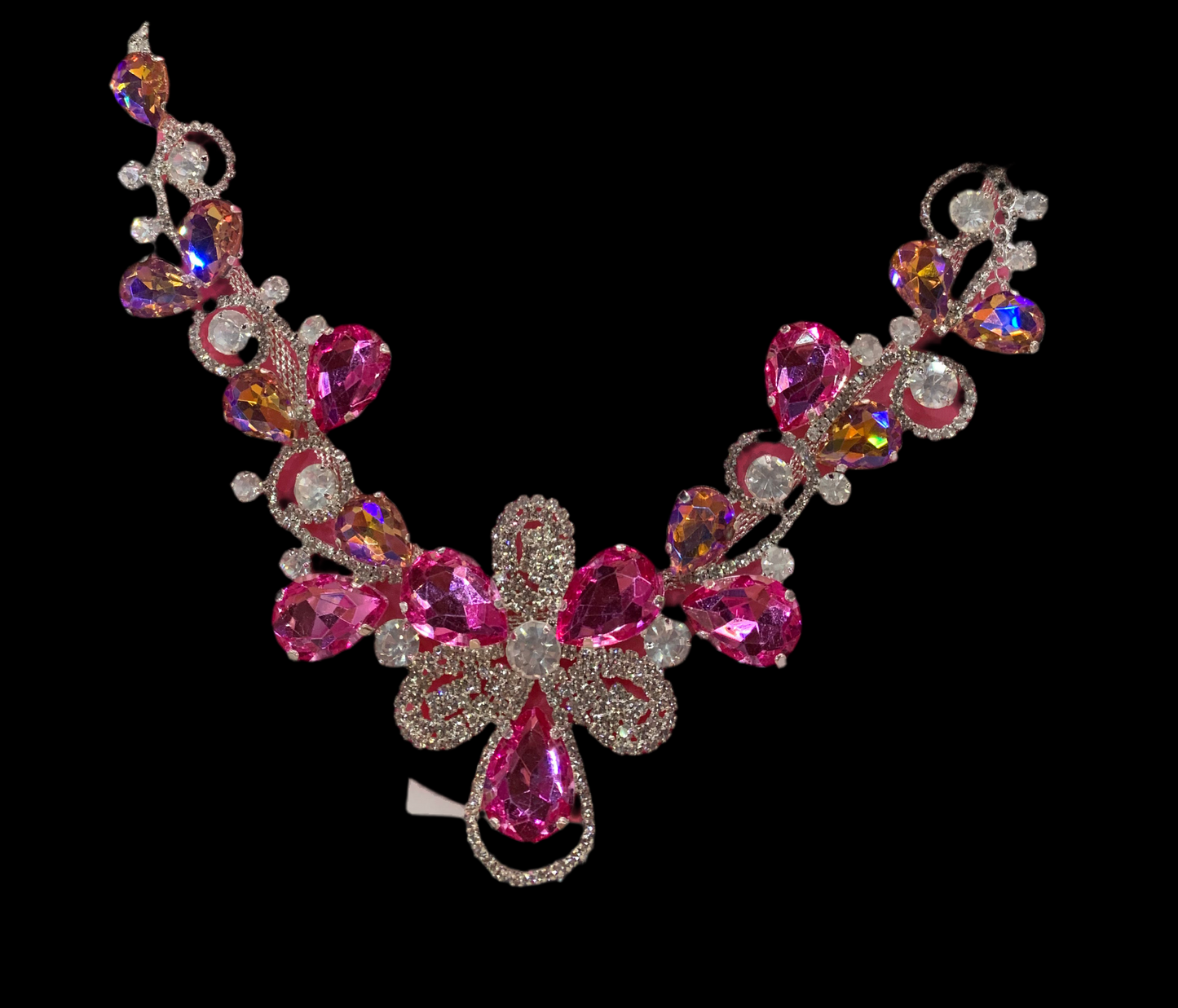 Juego de collar y aretes (naranja/rosa)