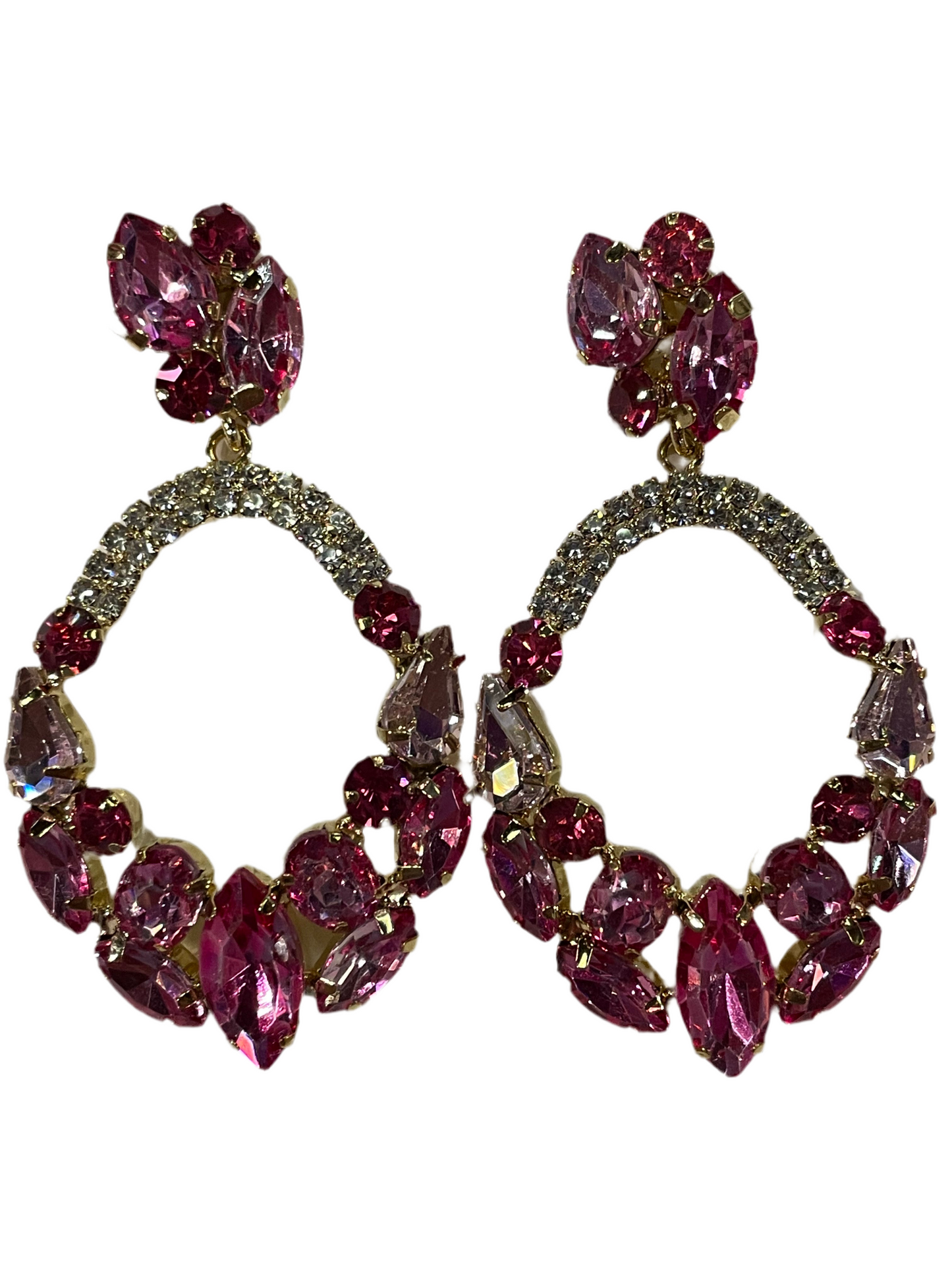 Aretes Largos en Rosa diseños - Bling Bling