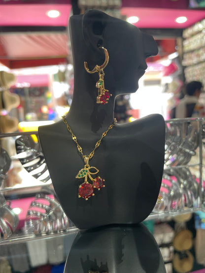 Collar dorado con dije de Cereza - Bling Bling