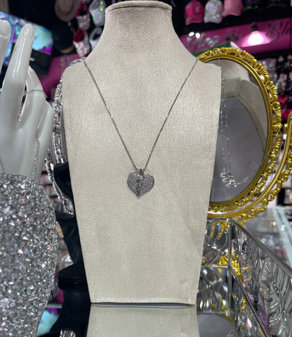 Collar de Zirconia con dije de Corazón Partido - Bling Bling