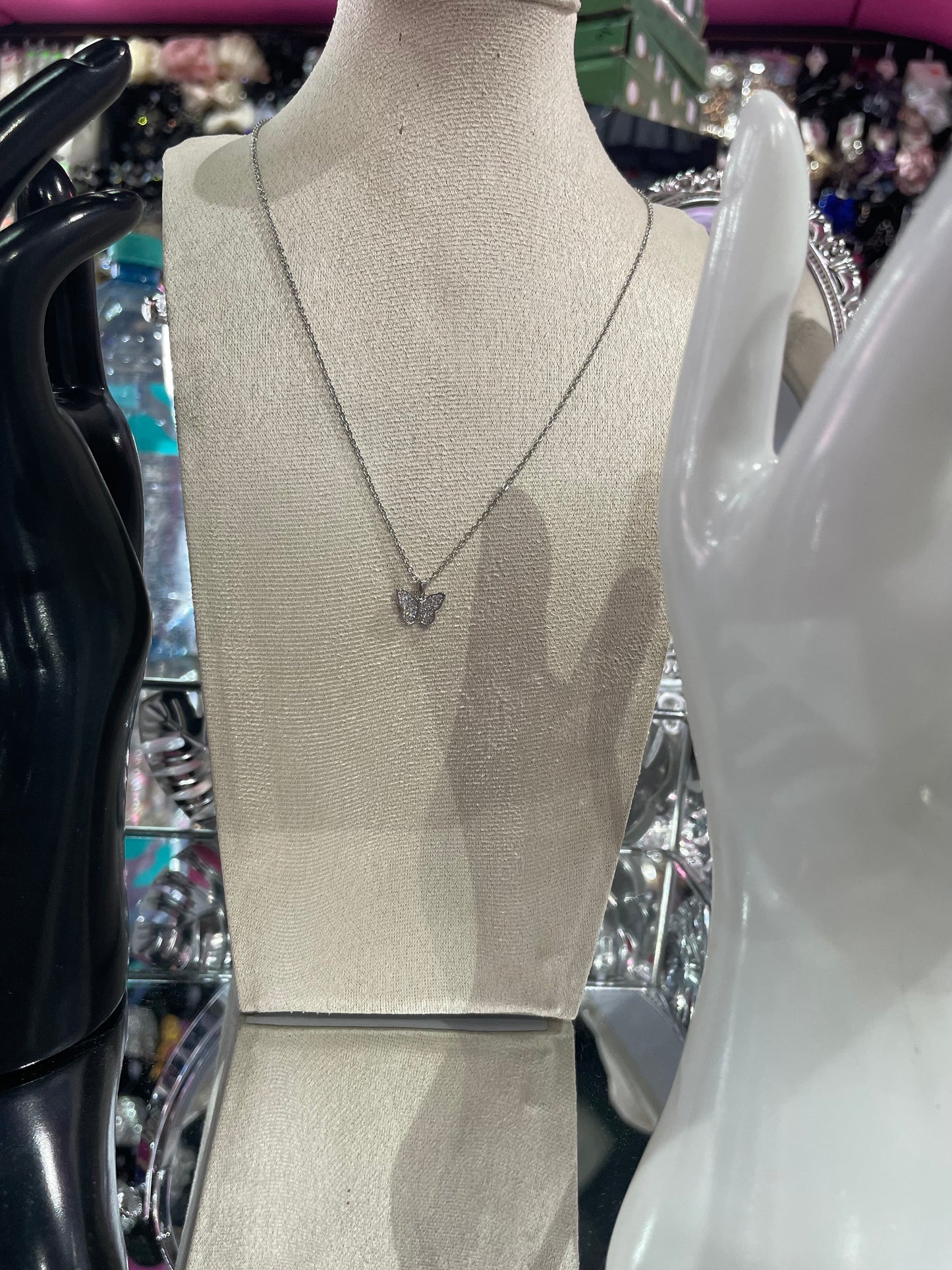 Collar de Zirconia con dije de Mariposa - Bling Bling