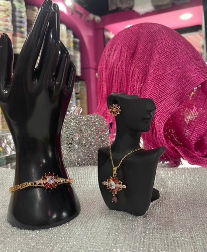 Conjunto de Joyería con dije de Flor - Bling Bling