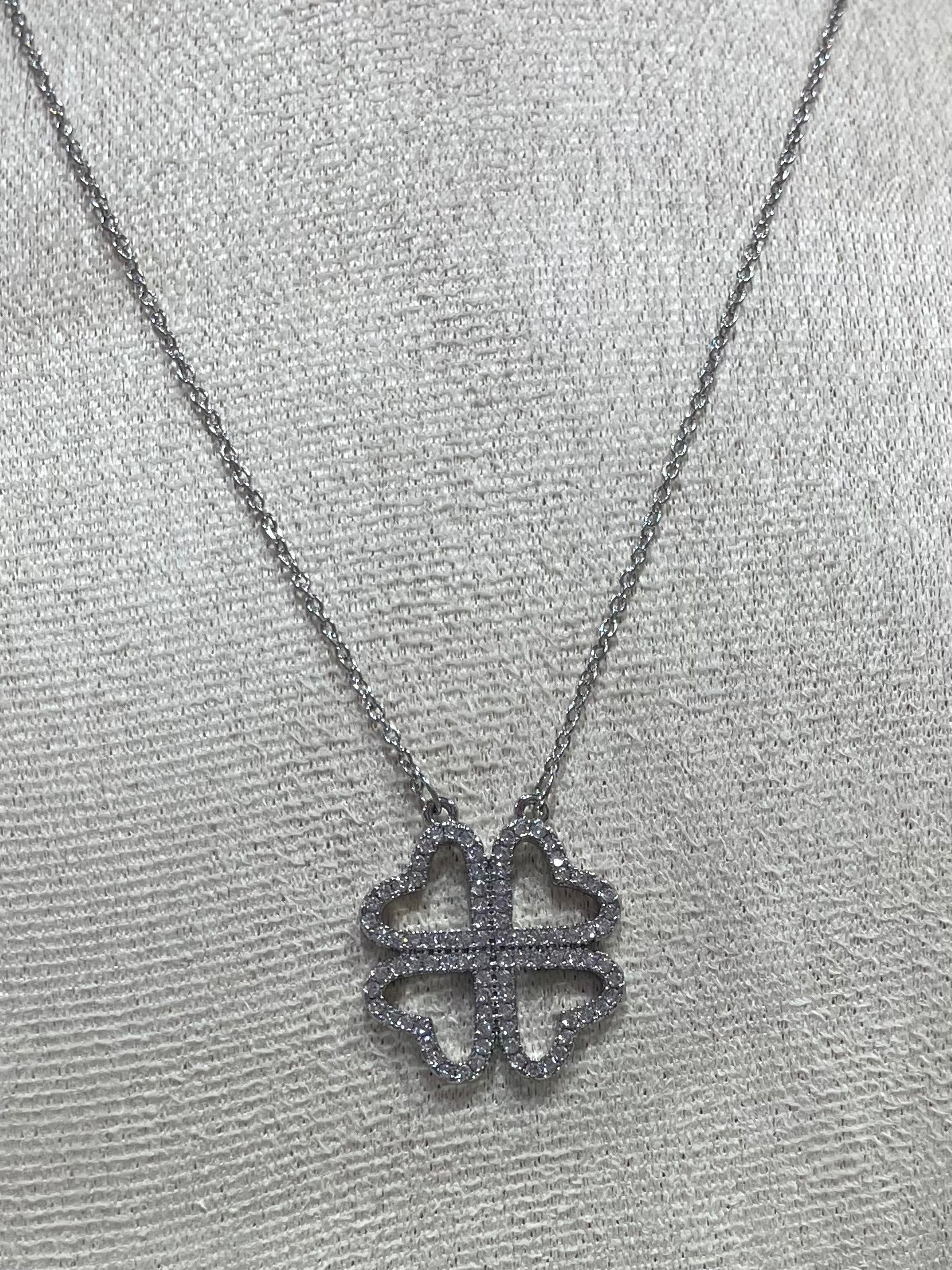 Collar de Zirconia con dije de Trébol Grande - Bling Bling