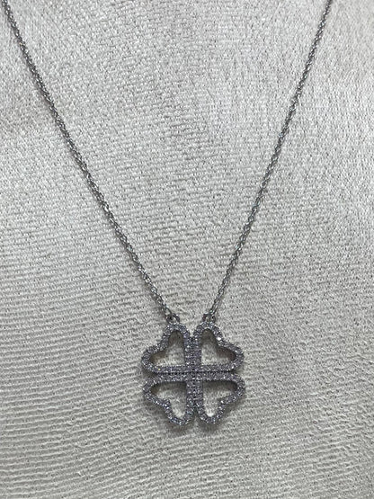 Collar de Zirconia con dije de Trébol Grande - Bling Bling