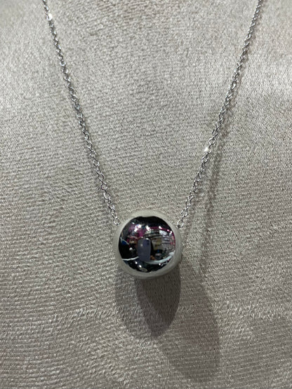 Collar con dije liso en Plateado - Bling Bling