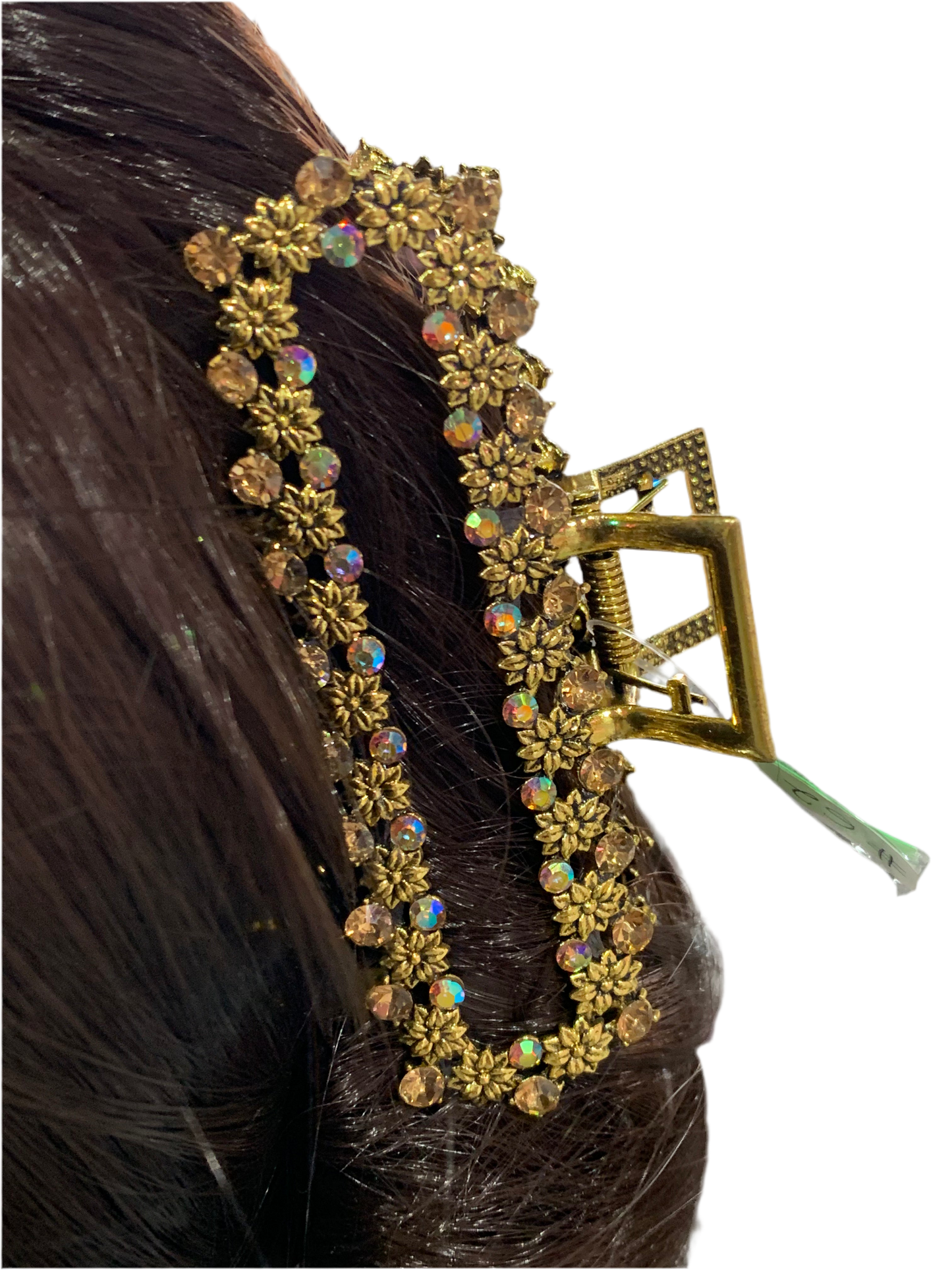 Pinza Rectangular con Flores - Bling Bling