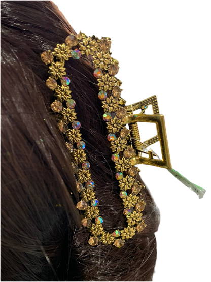 Pinza Rectangular con Flores - Bling Bling