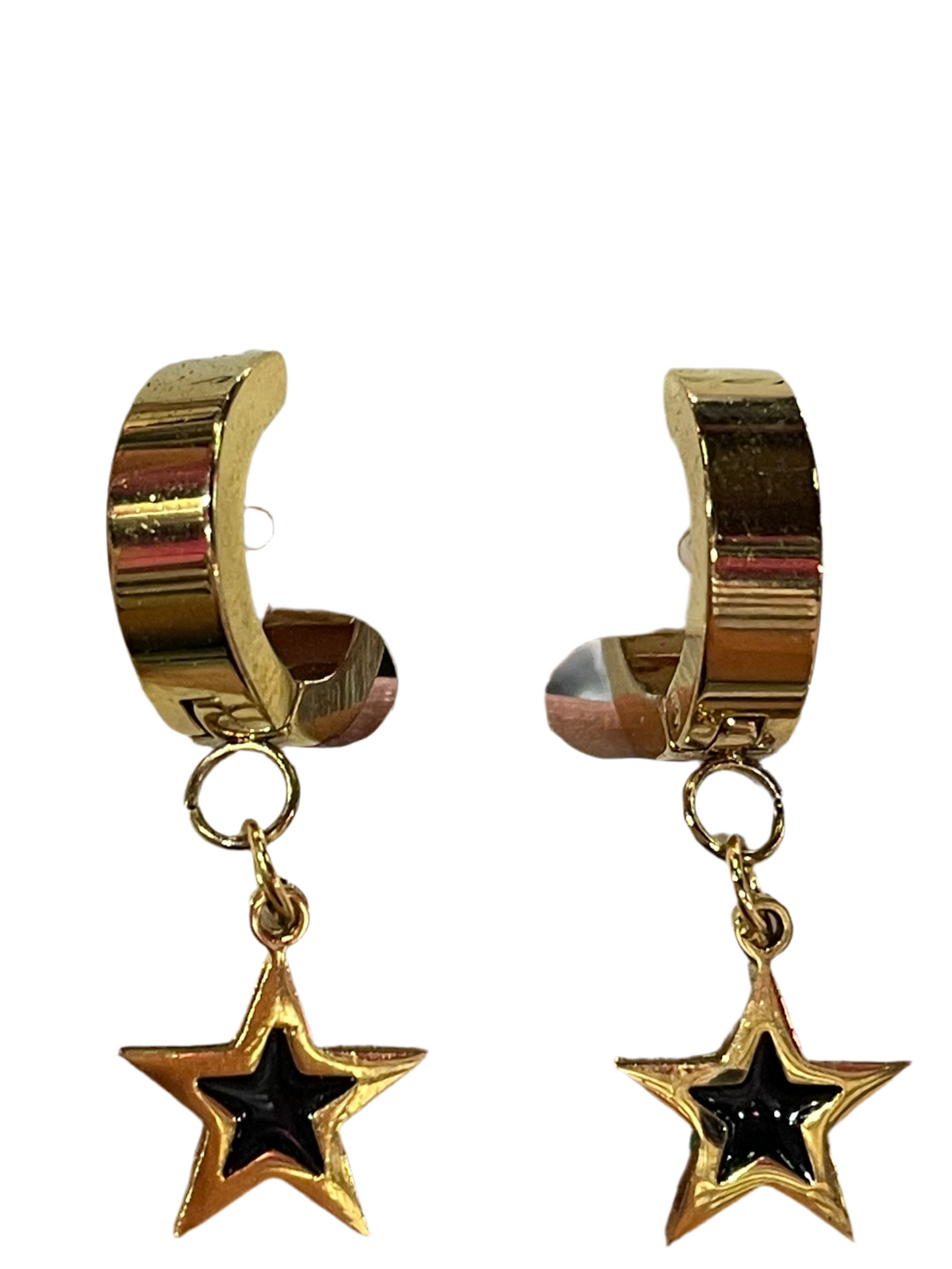 Arracada pequeña en acero inoxidable con dije - Bling Bling