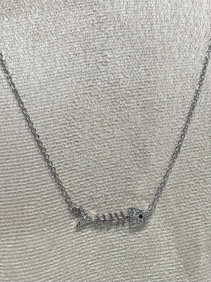 Collar de Zirconia con dije de Pez - Bling Bling