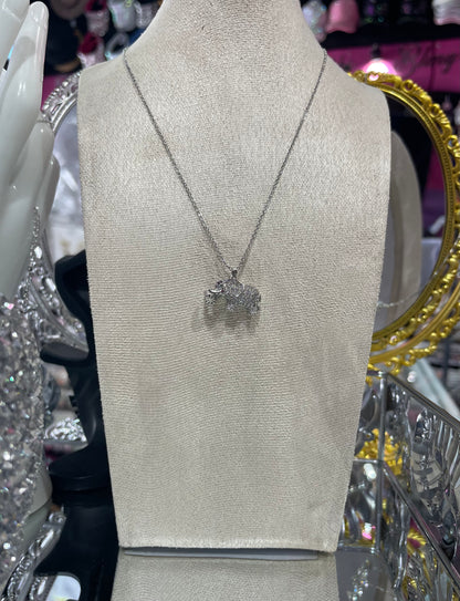 Collar de Zirconia con dije  de Elefante - Bling Bling