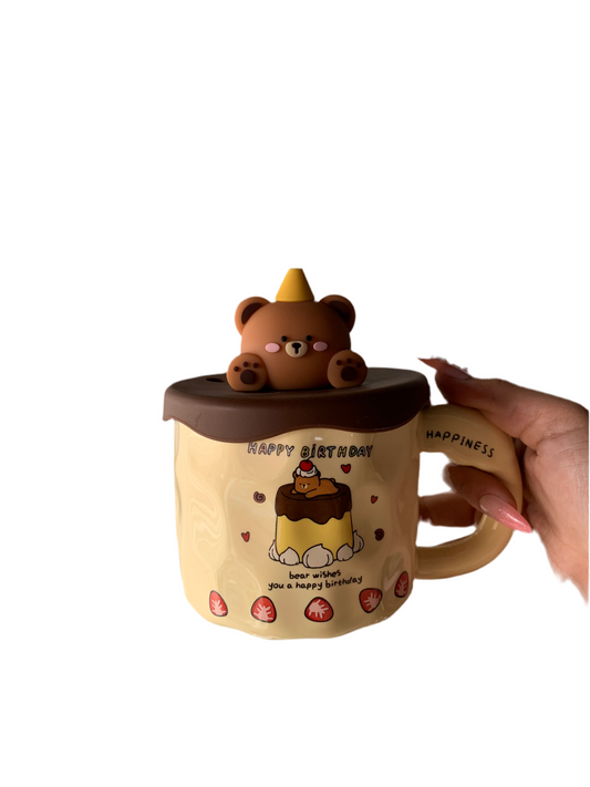 Taza con tapa personajes -