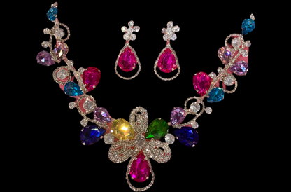 Juego de collar y aretes (colores)